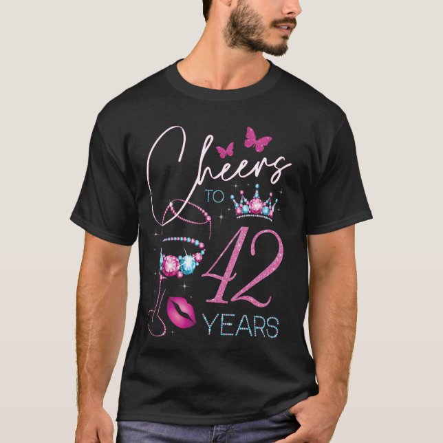T-shirt Salutations à 42 ans 42e anniversaire femme de fêt (Devant)