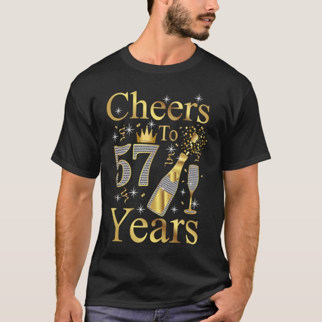 T-shirt Salutations à 57 Ans 1966 57e Anniversaire Champag (Devant)