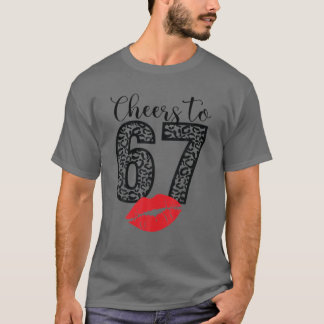 T-shirt Salutations À 67 Ans Lèvres Joyeuses Anniversaire