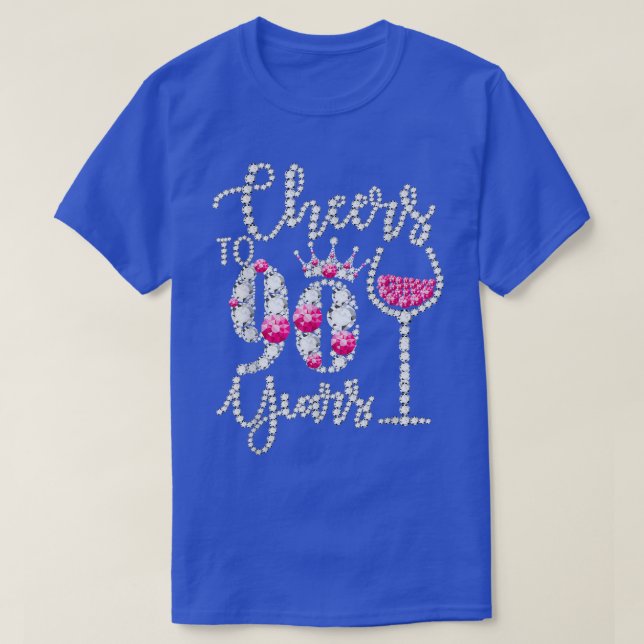 T-shirt Salutations À 90 Ans Cadeau 90e Anniversaire Reine (Design devant)