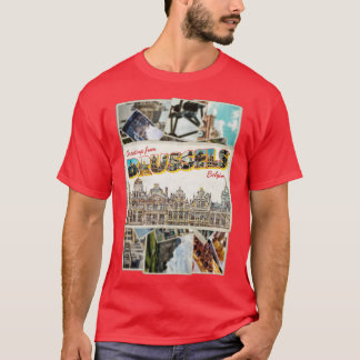 T-shirt Salutations de Bruxelles en Belgique style Vintage