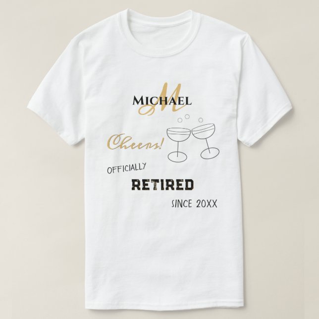 T-shirt Salutations de champagne de retraite personnalisée (Design devant)
