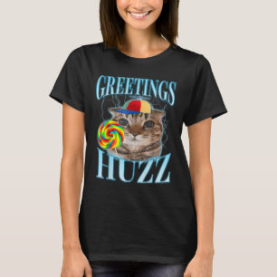 T-shirt Salutations de chat mignon mème Lollipop Huzz Drôl