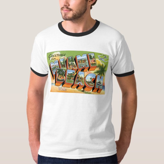 T-shirt Salutations de Miami Beach, la Floride ! (Devant)