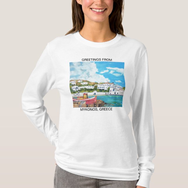 T-shirt Salutations de Mykonos, chemise de la Grèce (Devant)
