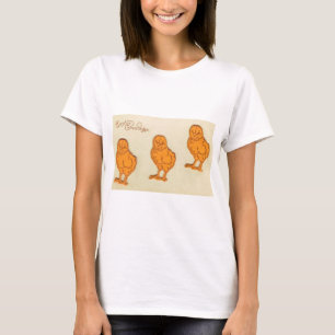T-shirt Salutations de Pâques Chicks Beige