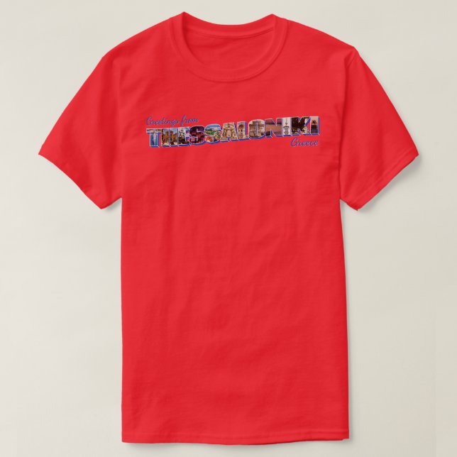 T-shirt Salutations de Thessalonique en Grèce stylet Vinta (Design devant)