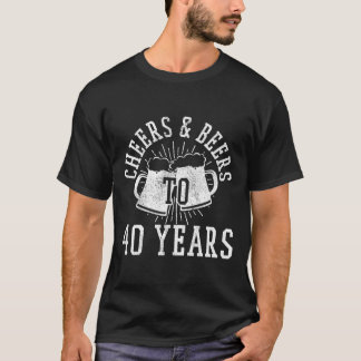 T-shirt Salutations Et Bières À 40 Ans Drôle 40E Anniversa