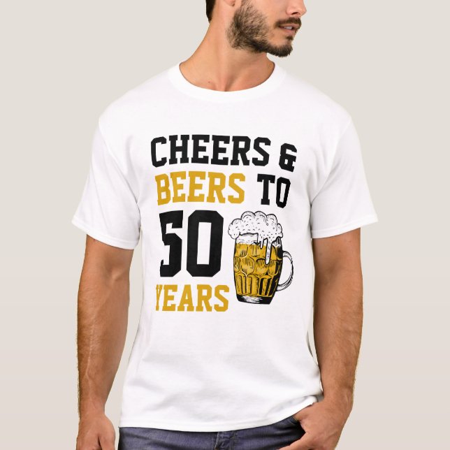 T-shirt Salutations et bières à 50 ans 50e anniversaire (Devant)