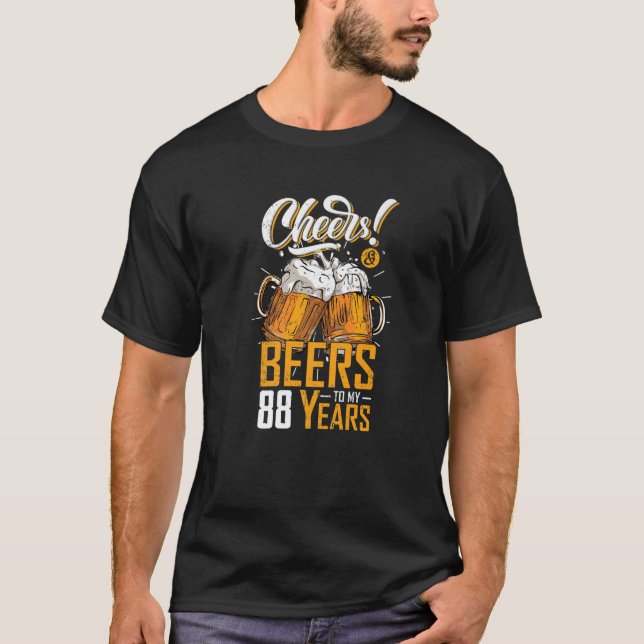 T-shirt Salutations Et Bières À 88 Ans 88E Anniversaire Dr (Devant)