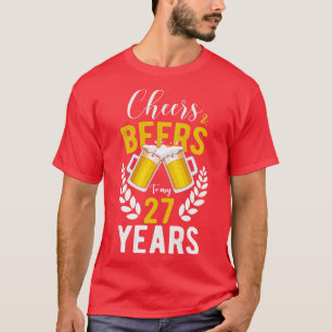T-shirt Salutations et bières à mes 27 ans 27e anniversair