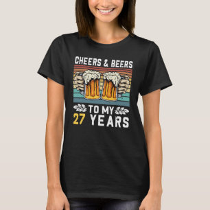 T-shirt Salutations Et Bières À Mes 27 Ans 27ème Anniversa