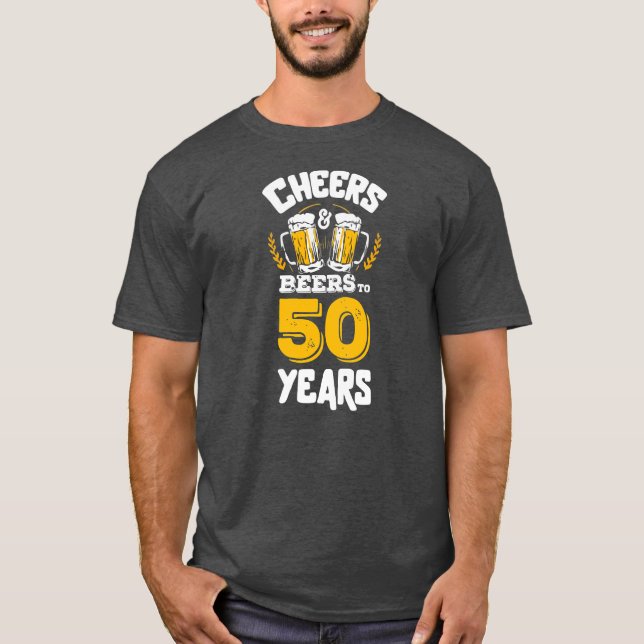T-shirt Salutations et bières à mes 50 ans Anniversaire de (Devant)