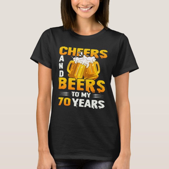 T-shirt Salutations Et Bières À Mes 70 Ans 70e Anniversair (Devant)