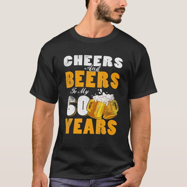 T-shirt Salutations Et Bières À Mon 60e Anniversaire De 60 (Devant)