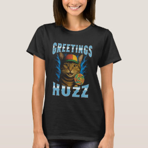 T-shirt Salutations Huzz Contrefaçon Chat Drôle