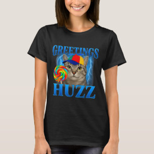 T-shirt Salutations Huzz Dessin De Chat Drôle Pour Hommes