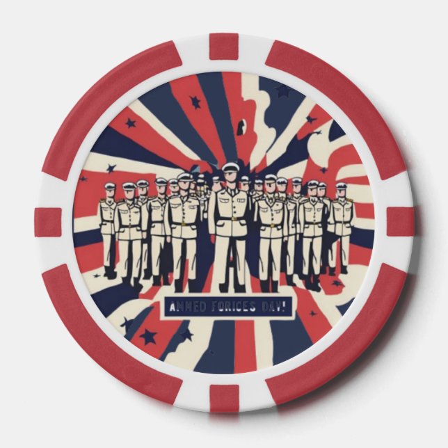 T - Shirt "Salute to Service: Happy Armed Forces D Pokerchips (Vorderseite)