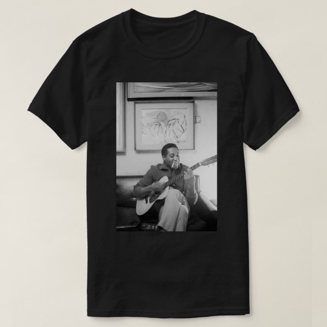 T-shirt Sam Cooke Jouer Poster De Guitare (Design devant)