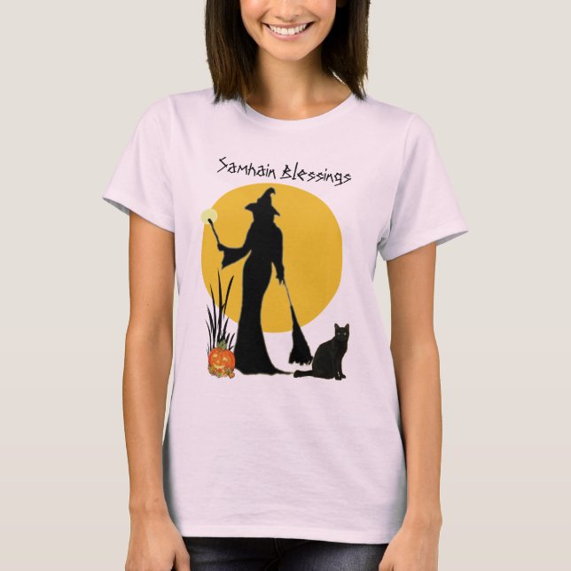T-shirt Samhain Moon Witch-T-Shirt (Devant)