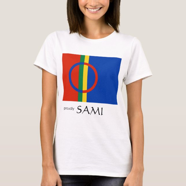 T-shirt Sami design Fièrement Sami (Devant)