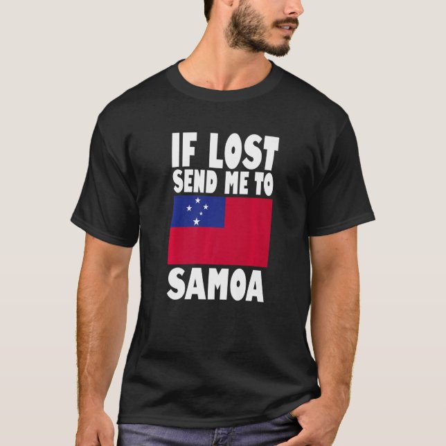 T-shirt Samoa Flag Design  If lost send me to Samoa Premiu (Devant)