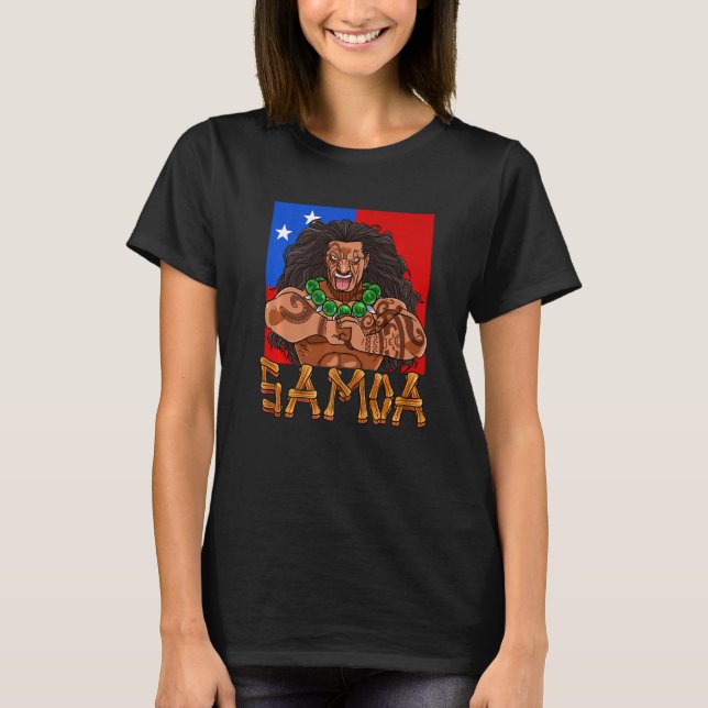 T-shirt Samoan Pride guerrier polynésien Samoa Drapeau Pre (Devant)