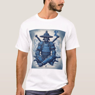 T-shirt samouraï bleu ancre
