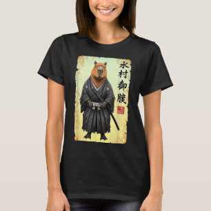 T-shirt Samouraï Capybara Art Japonais Graphique Vintage D