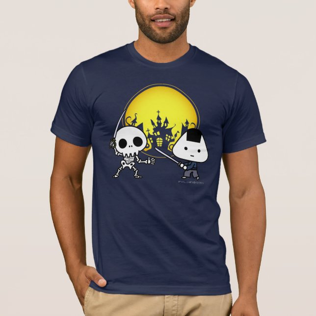 T-shirt - samouraï de RiceBall CONTRE le squelette (Devant)