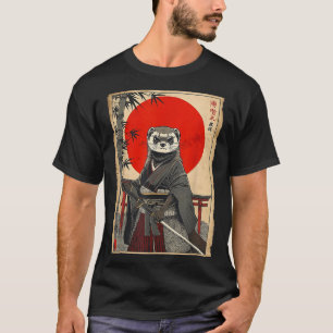 T-shirt Samouraï Furet Art de Guerrier Vintage Japonais An