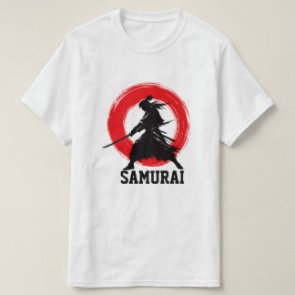 T-shirt Samouraï Guerrier Tee Minimal Rouge Cercle