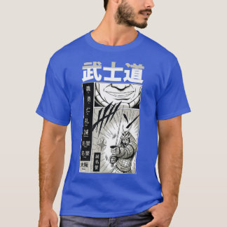 T-shirt Samouraï japonais avec Cool Kanji Japon Manga Comi