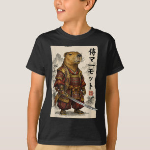 T-shirt Samouraï Marmotte Art Japonais Guerrier Amour Anim