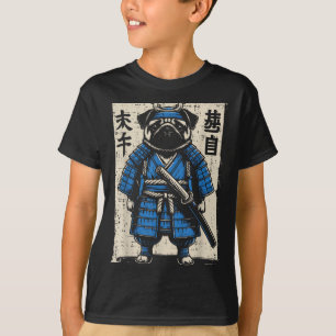 T-shirt Samouraï Pug Chien Drôle Art Guerrier Japonais Hom