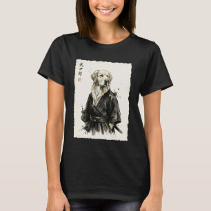 T-shirt Samouraï Retriever d'Or Katana Art à l'Encre Japon