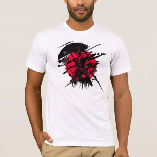 T-shirt samouraï rouge et noir