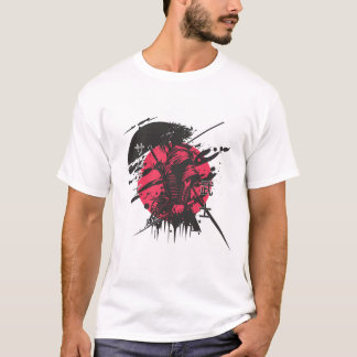 T-shirt samouraï rouge et noir