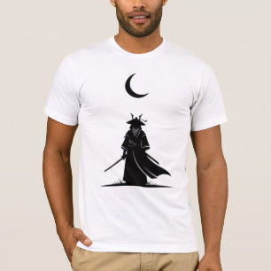 T-shirt Samouraï sous le croissant de lune – Japon minimal