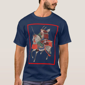 T-shirt samouraïs sur le dos de cheval