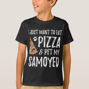T-shirt Samoyé Amoureux des chiens Pizza Funny Chien Maman