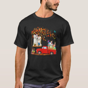 T-shirt Samoyé Portant Du Camion Rouge Oreille Lapin Avec