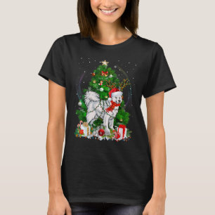 T-shirt Samoyed Arbre de Noël Lumière Pyjama Chien Xmas