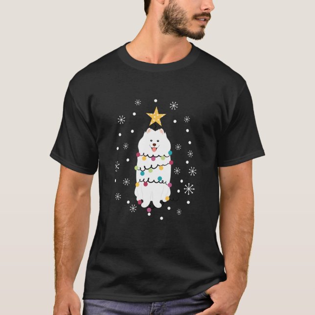 T-shirt Samoyed Christmas Tree Classic (Devant)