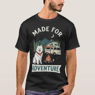 T-shirt Samoyed Conçu Pour L'Aventure Camping Chien