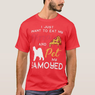 T-shirt Samoyed Dog Pizza Lover Propriétaire Noël Annivers