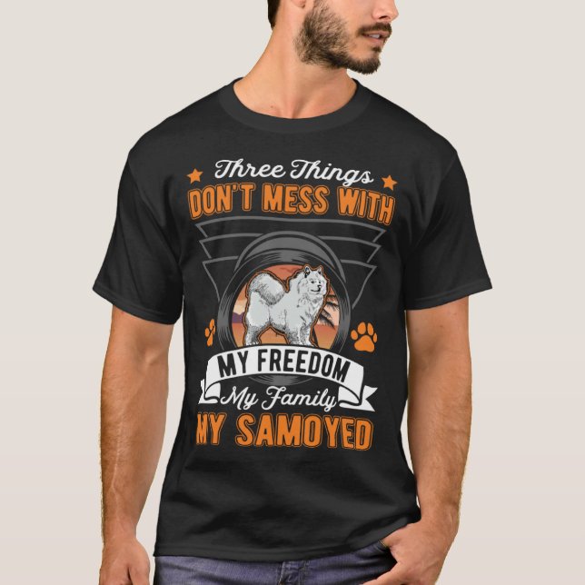 T-shirt Samoyed Freedom Family Samoyed (Devant)