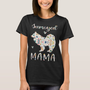 T-shirt Samoyed maman Floral Chien Maman Amour