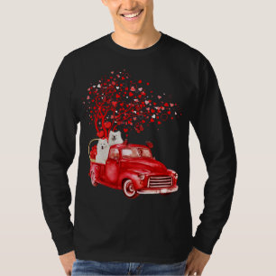 T-shirt Samoyed Riding Camion Rouge Saint-papillon Coeur