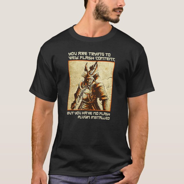 T-shirt Samurai Battlecry No Flash Plugin Dank Meme (Devant)